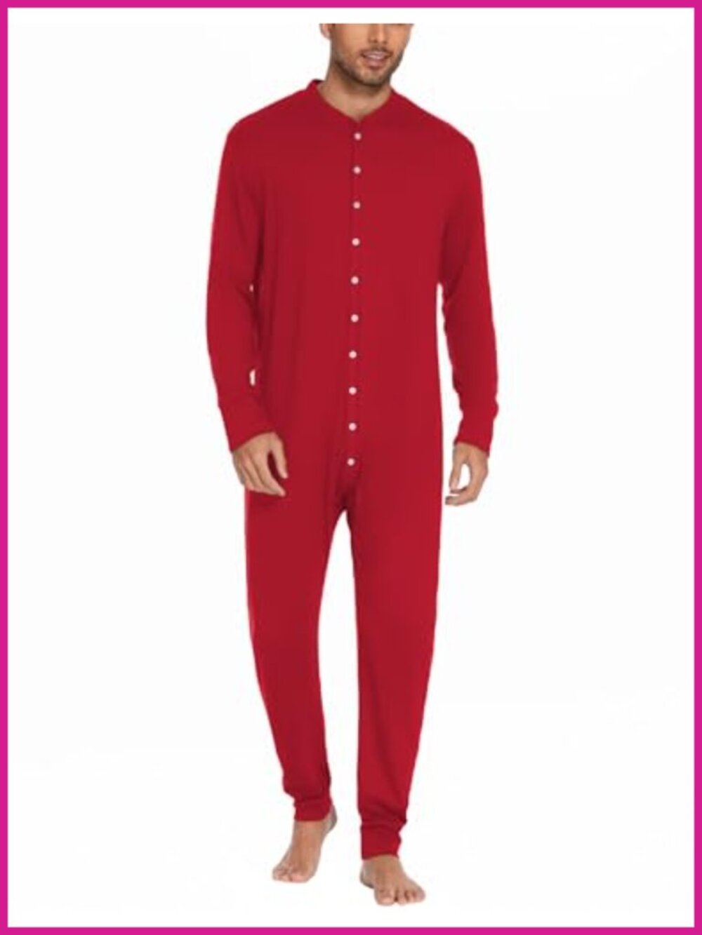 Mens Onesie Pajamas Union Suit Long Johns One Piece Thermal Underwear